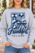 Frankfort Falcons honeycomb bow sport gray Crewneck