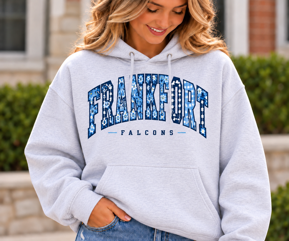 Frankfort floral gingham Ash Hoodie