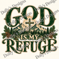 God Is My Refuge — watermarked preview; purchase includes clean PNG