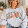 GRANDMA Ash Floral Patchwork Crewneck