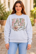 Hair Stylist Sage Floral Dryer sport gray crewneck