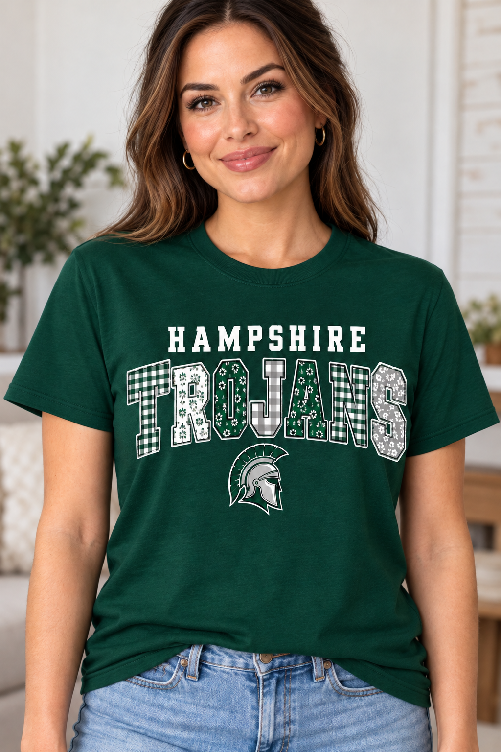 Hampshire Trojans Patchwork Trojans Forest Green T-Shirt