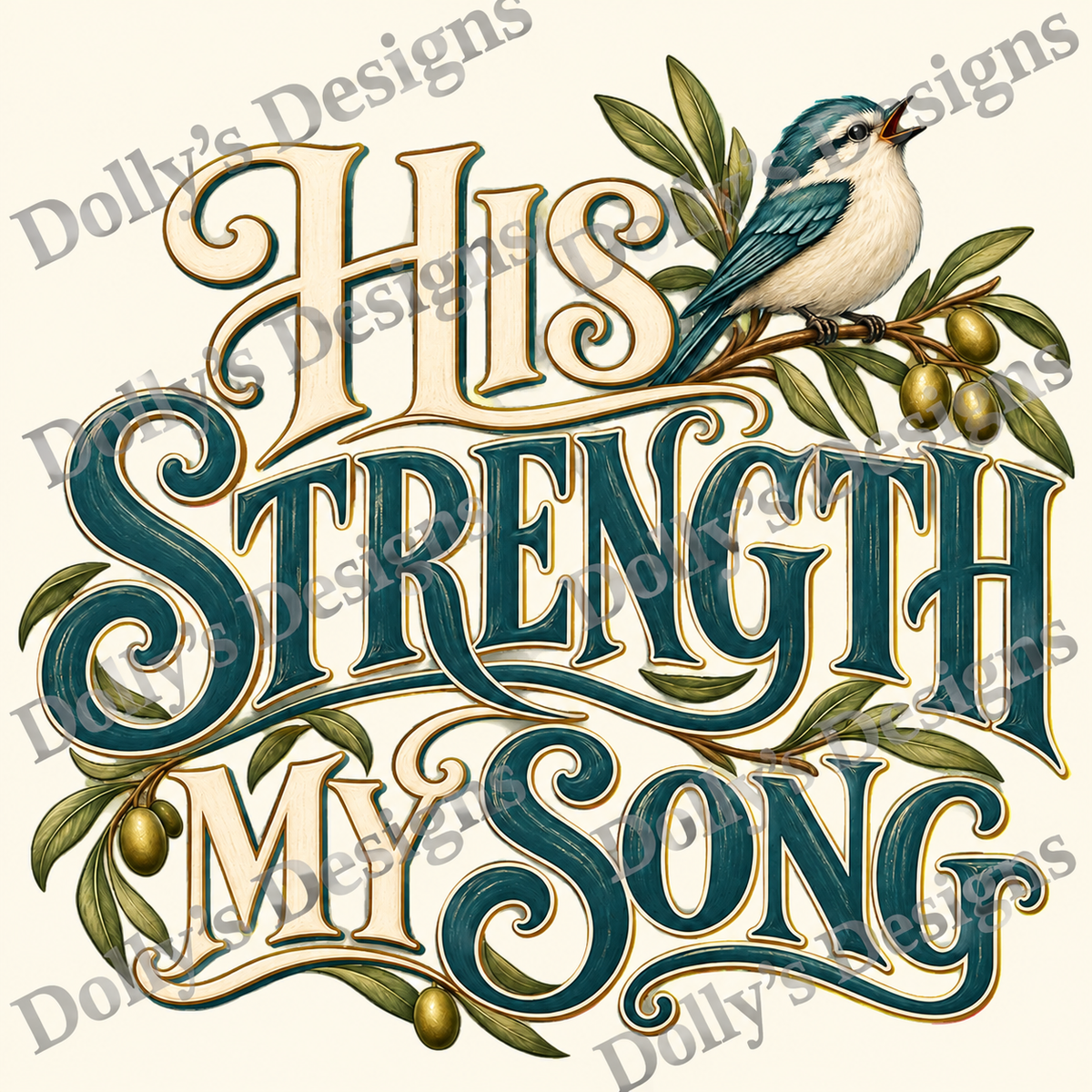 His Strength My Song — watermarked preview; purchase includes clean PNG