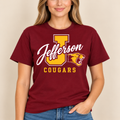 Jefferson Cougars Jefferson Script J Maroon T-Shirt