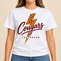 Jefferson Cougars Leopard Lightning White T-Shirt