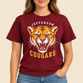 Jefferson Cougars Fierce Cougar Maroon T-Shirt
