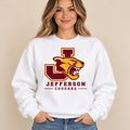 Jefferson Cougars Cougar J White Crewneck