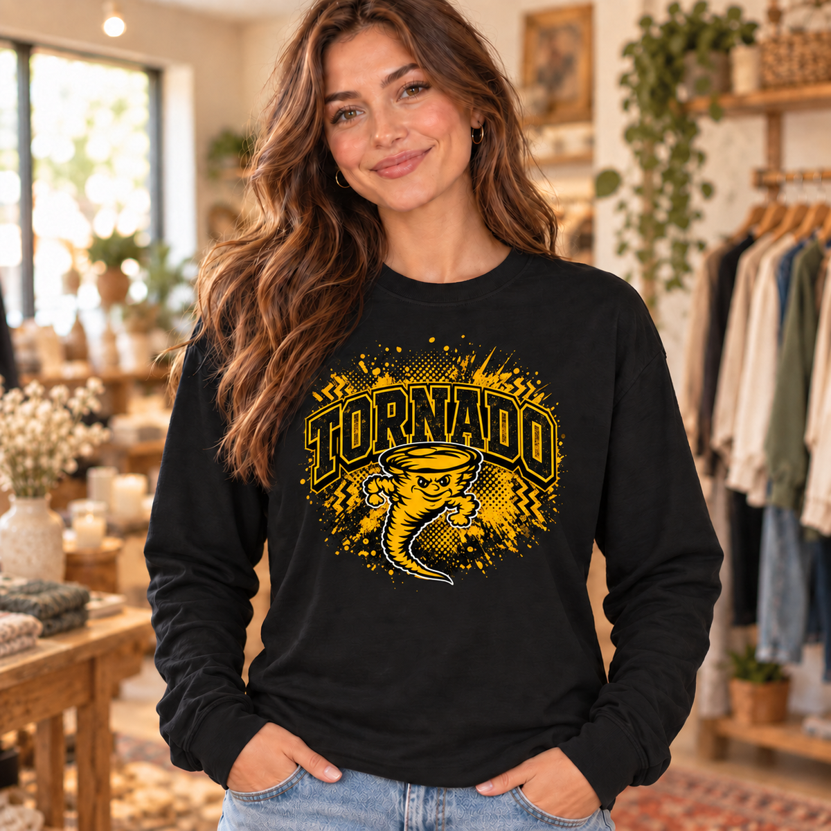Keyser Tornado black long sleeve with revised centered design size