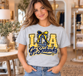 Lighthouse LCA Go Seahawks Navy and Gold Gingham Ash T-Shirt