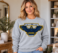 Lighthouse Seahawk Logo Navy and Gold Ash Crewneck