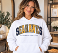 Lighthouse Seahawks Patchwork White Hoodie