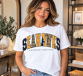 Lighthouse Seahawks Patchwork White T-Shirt