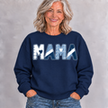MAMA Navy Patchwork Crewneck