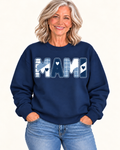 MAMI Navy Patchwork Crewneck