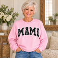 MAMI Pink Polka Dot Crewneck on older woman