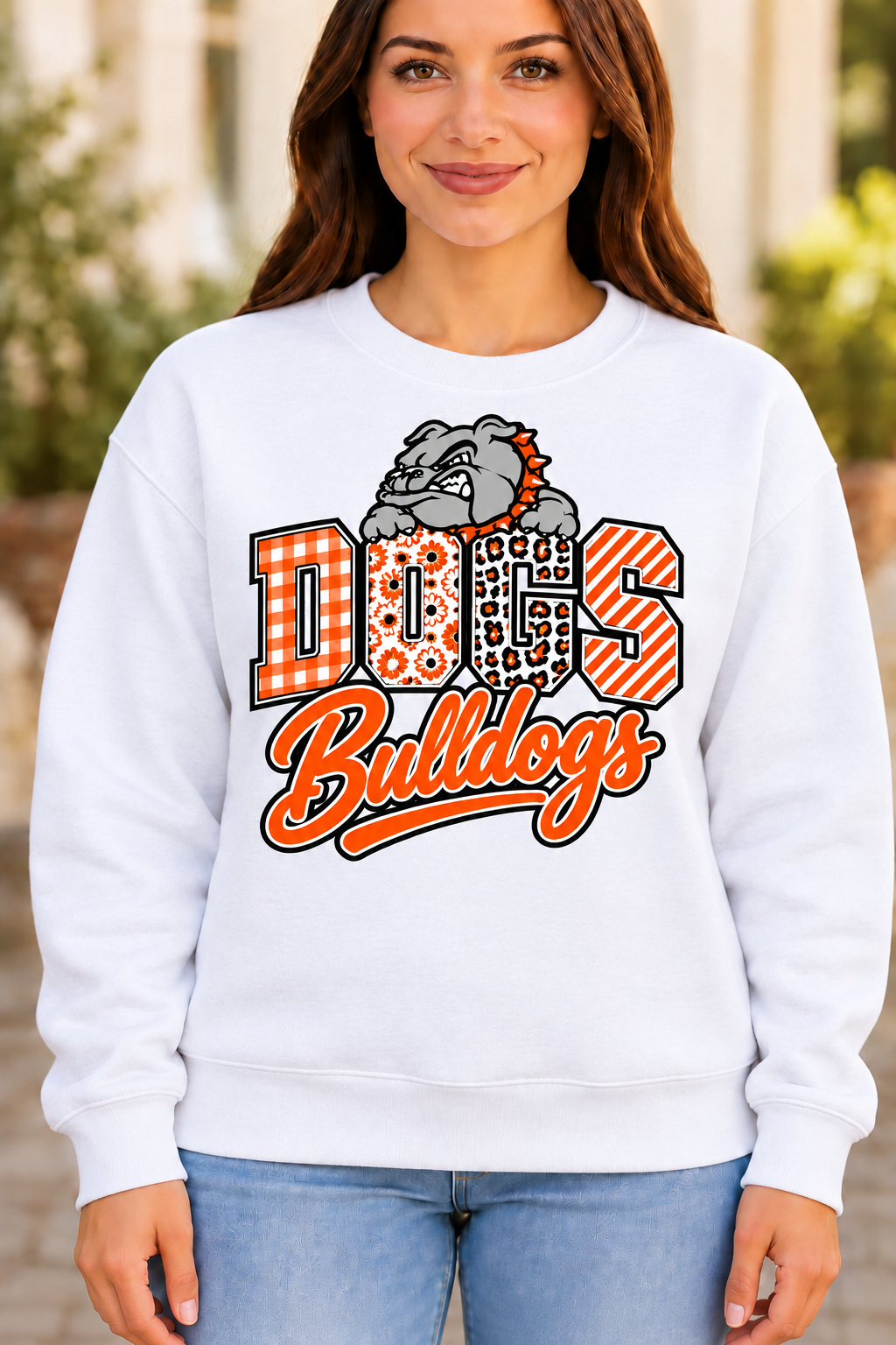 Martinsburg Bulldogs design 15 White Crewneck