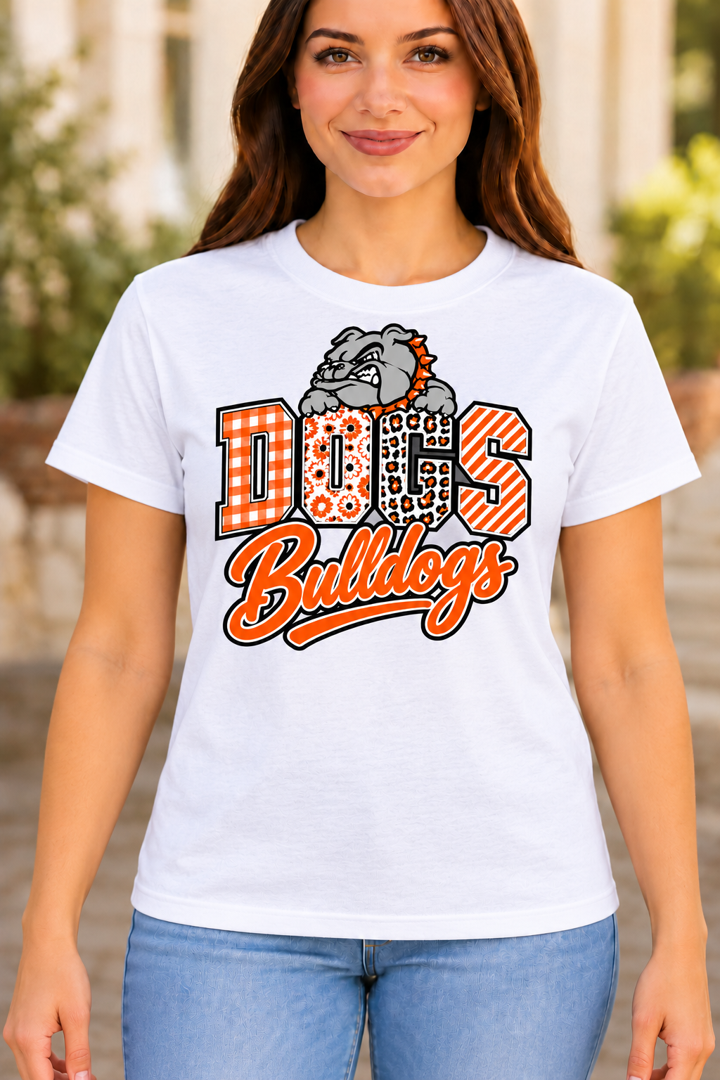 Martinsburg Bulldogs design 15 White T-shirt
