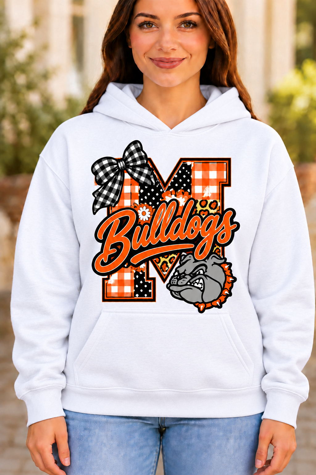 Martinsburg Bulldogs design 17 White Hoodie
