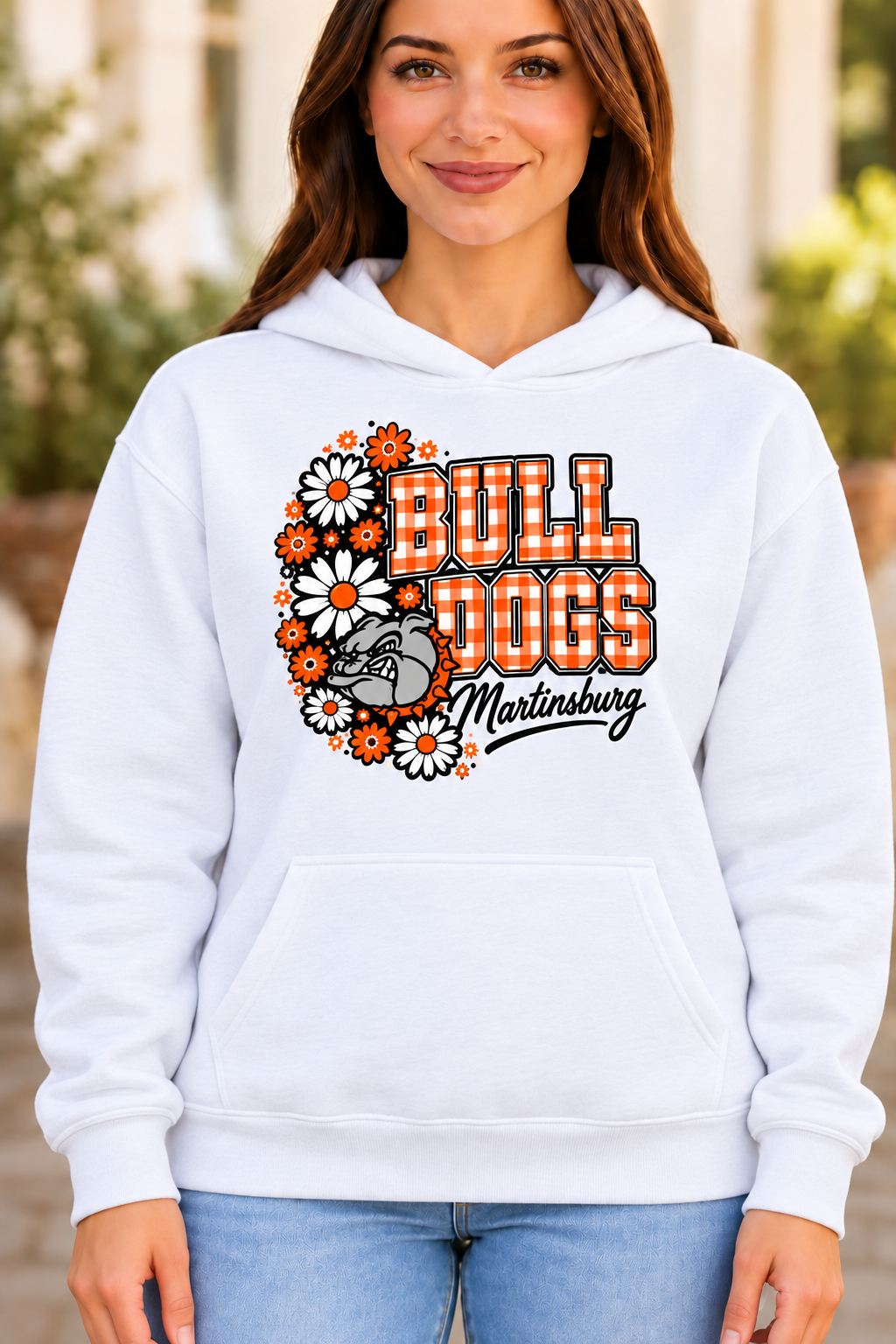 Martinsburg Bulldogs design 27 White Hoodie