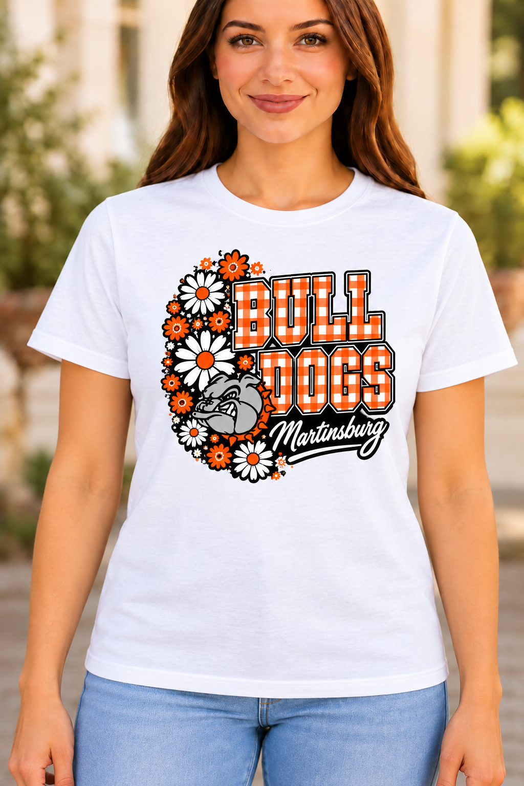Martinsburg Bulldogs design 27 White T-shirt