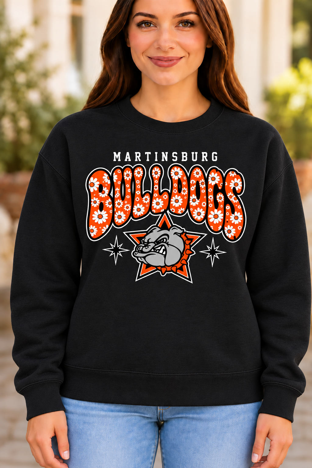 Martinsburg Bulldogs design 28 Black Crewneck