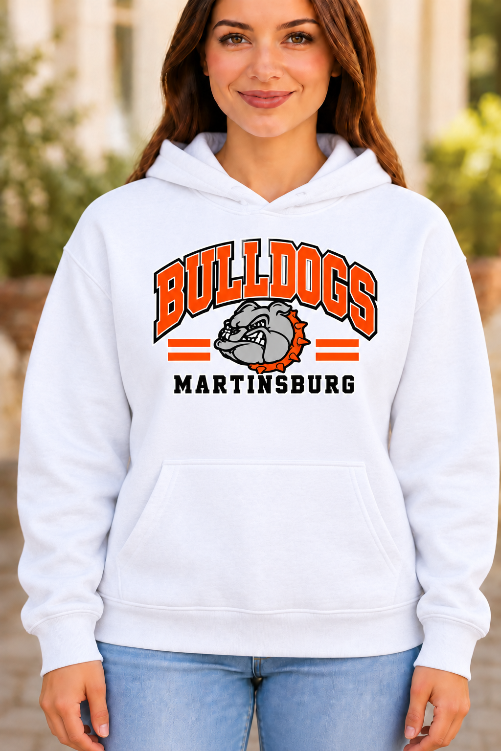 Martinsburg Bulldogs design 30 White Hoodie