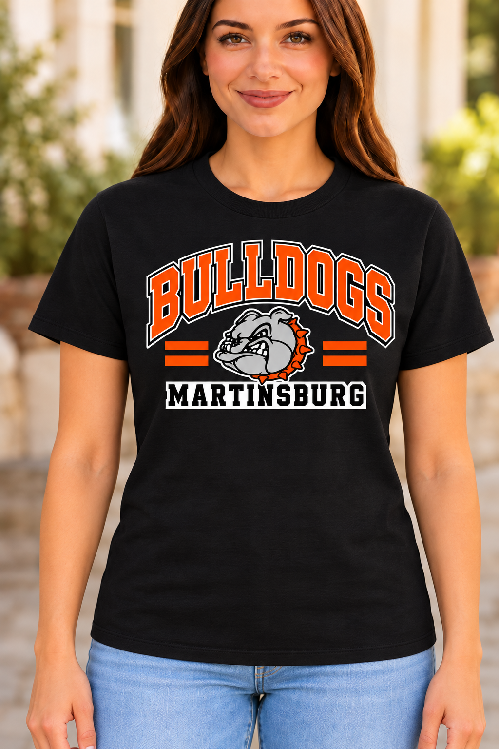 Martinsburg Bulldogs design 30 Black T-shirt