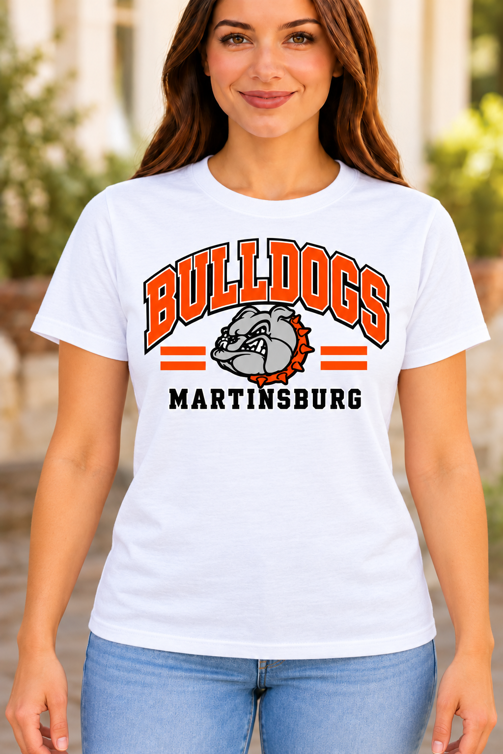 Martinsburg Bulldogs design 30 White T-shirt