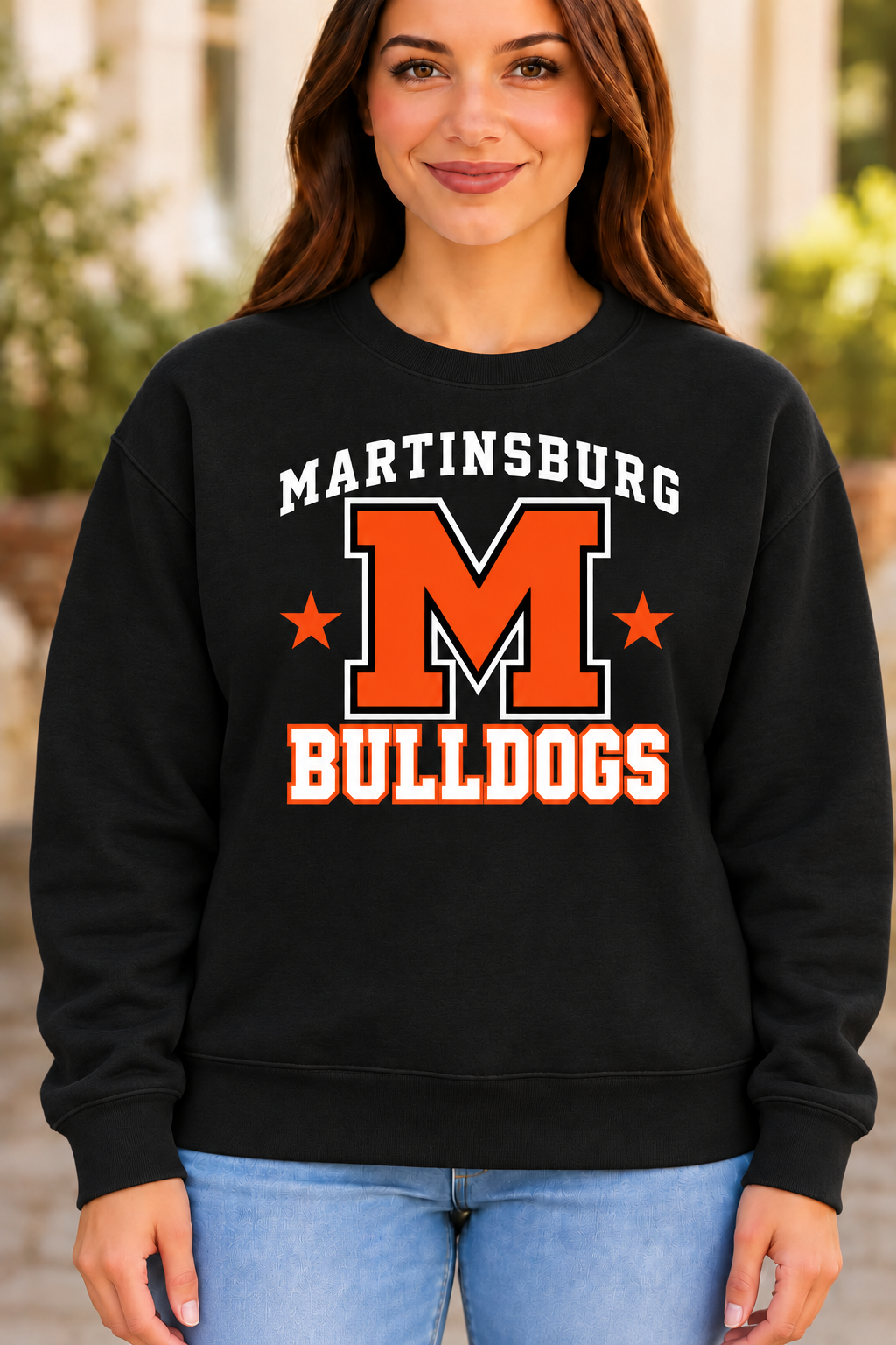 Martinsburg Bulldogs design 31 Black Crewneck