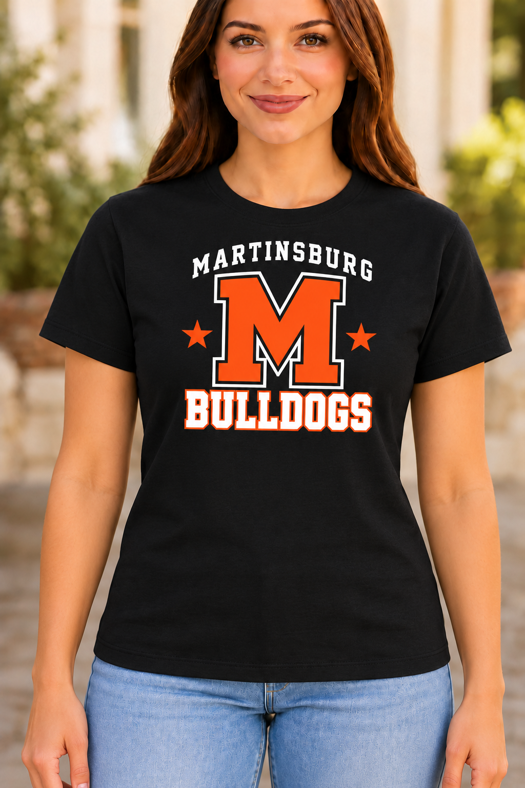 Martinsburg Bulldogs design 31 Black T-shirt