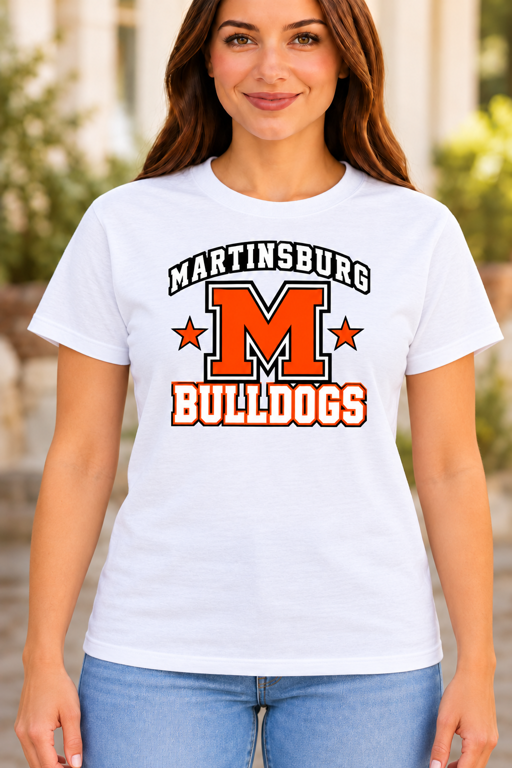 Martinsburg Bulldogs design 31 White T-shirt