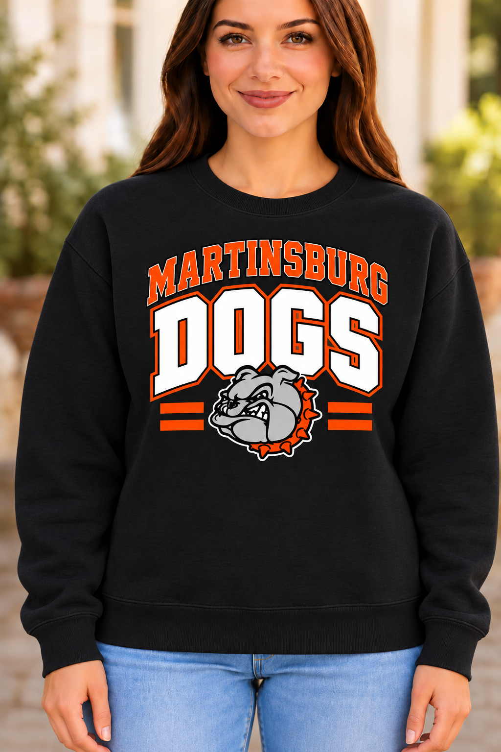 Martinsburg Bulldogs design 33 Black Crewneck