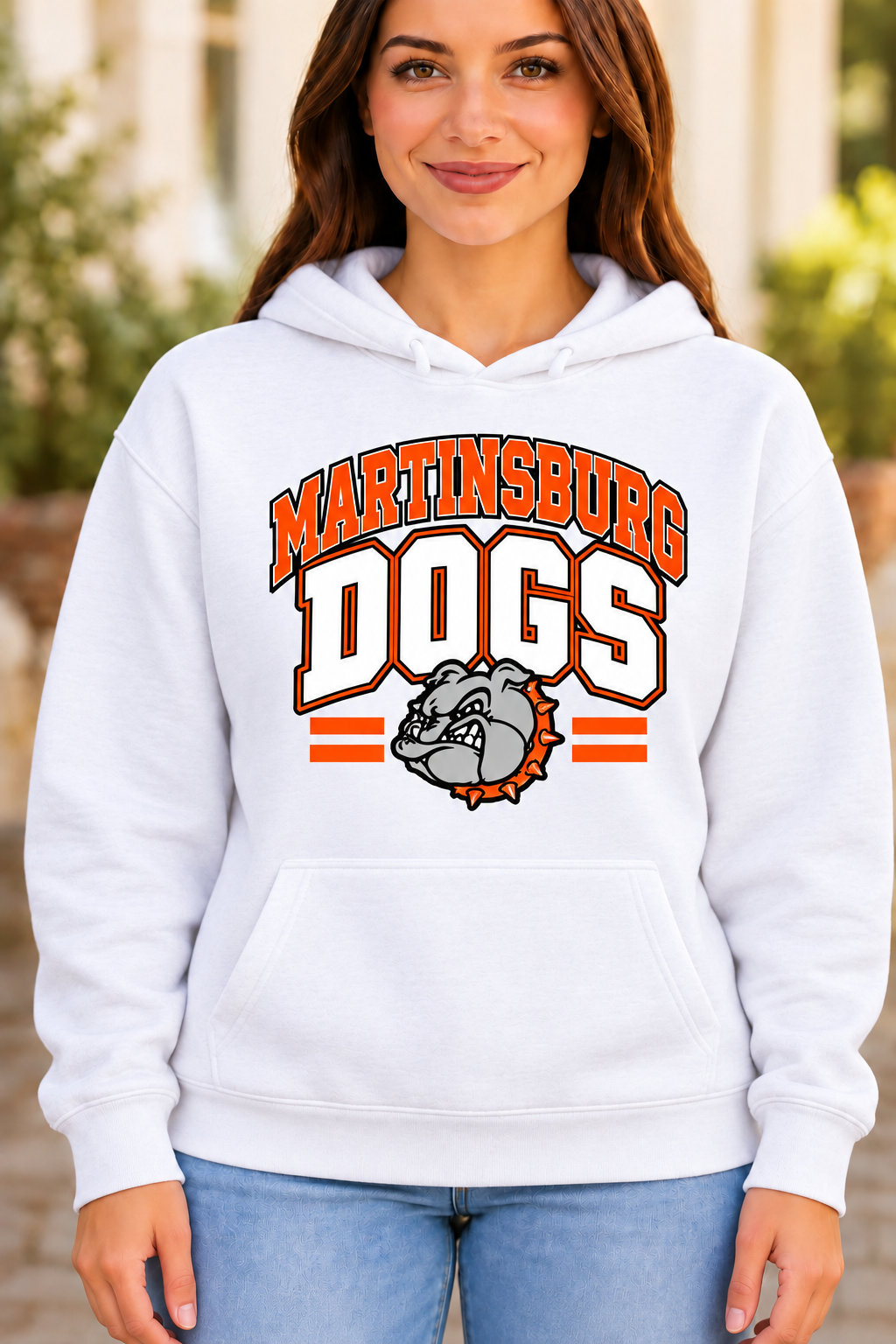 Martinsburg Bulldogs design 33 White Hoodie