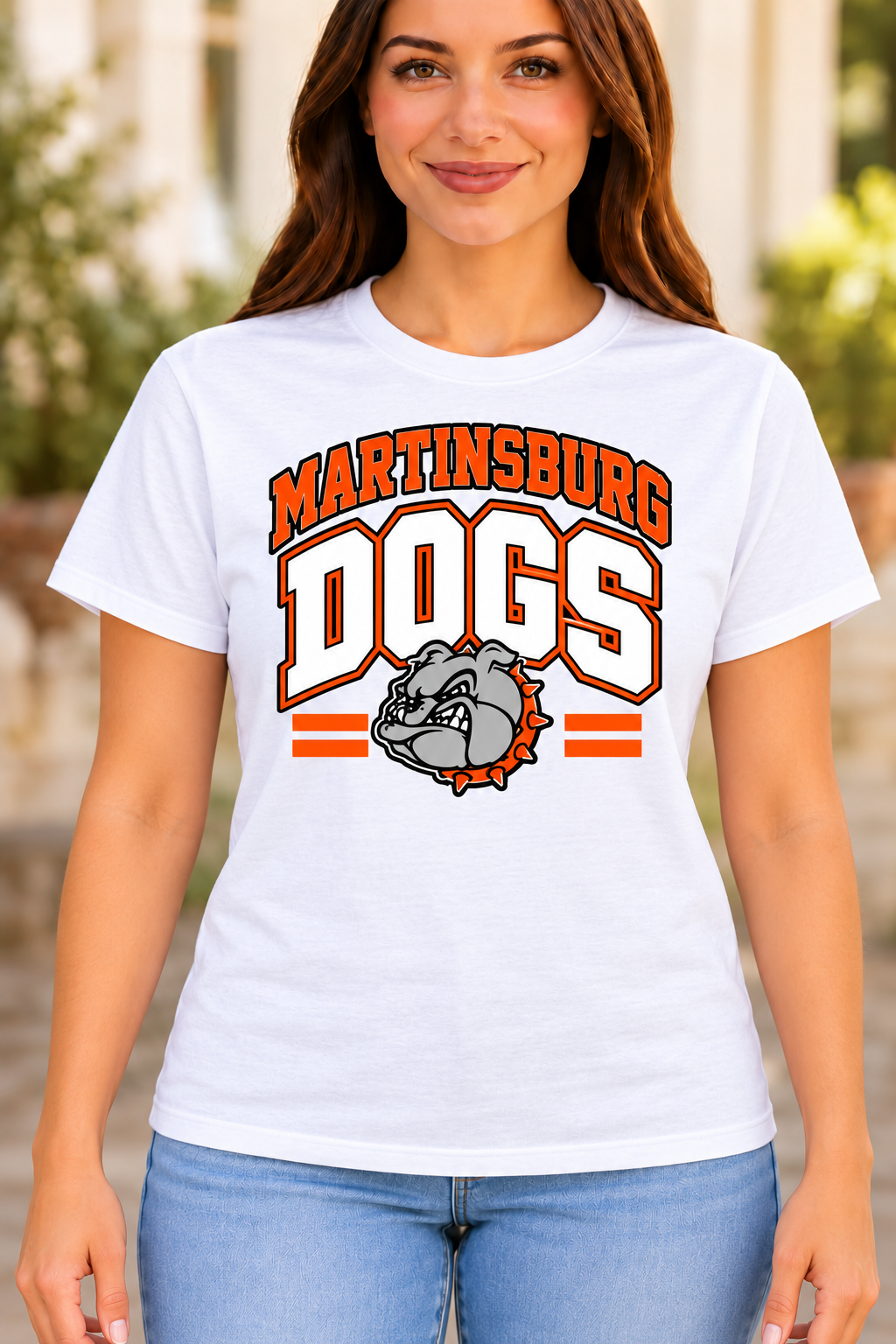 Martinsburg Bulldogs design 33 White T-shirt