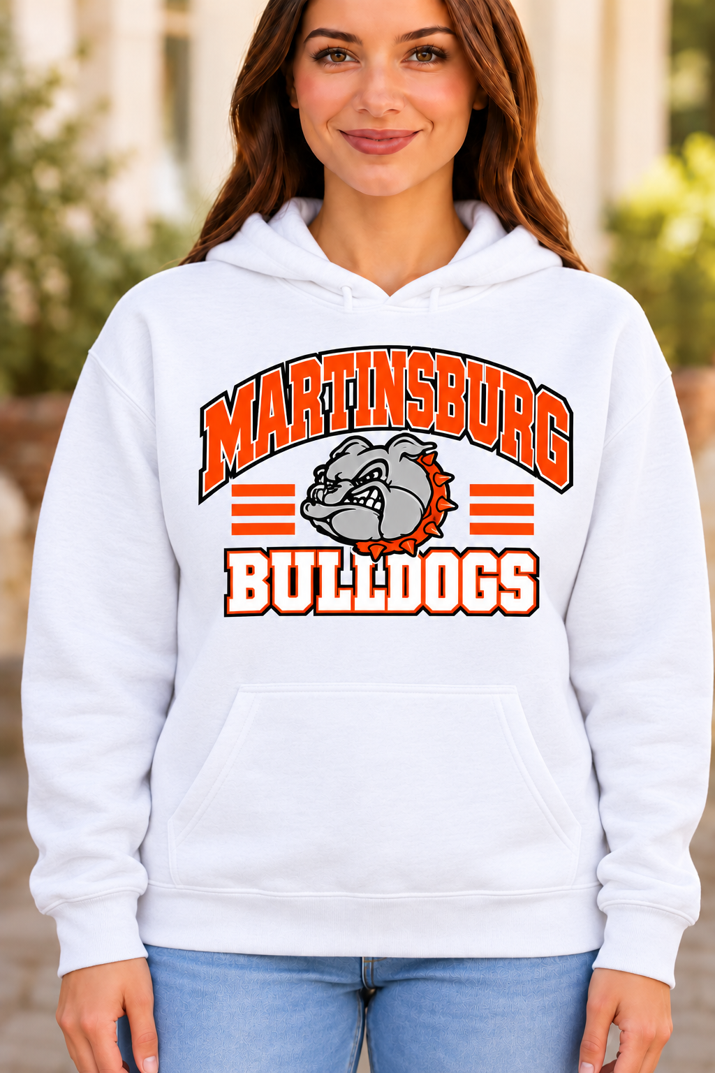 Martinsburg Bulldogs design 35 White Hoodie