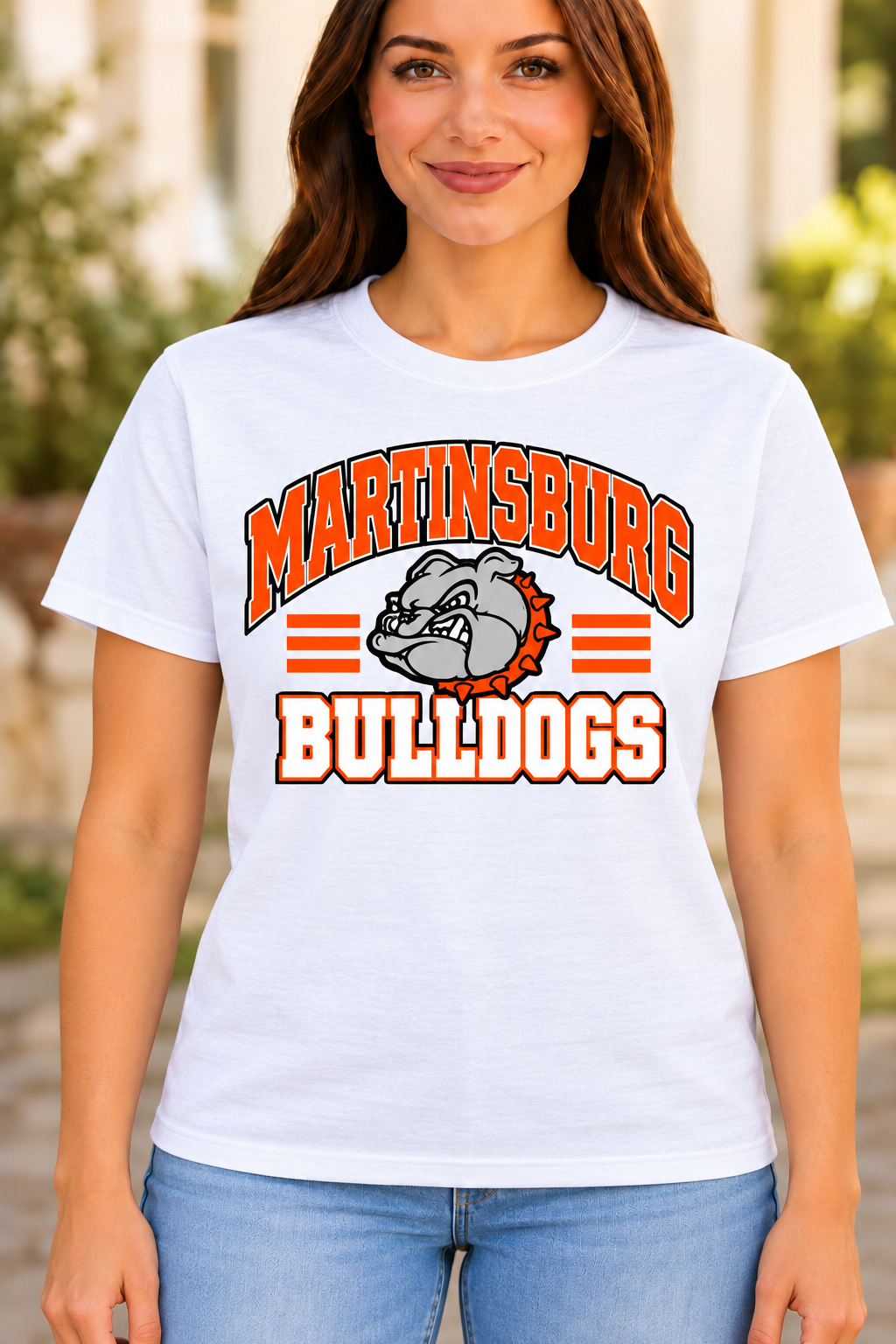 Martinsburg Bulldogs design 35 White T-shirt