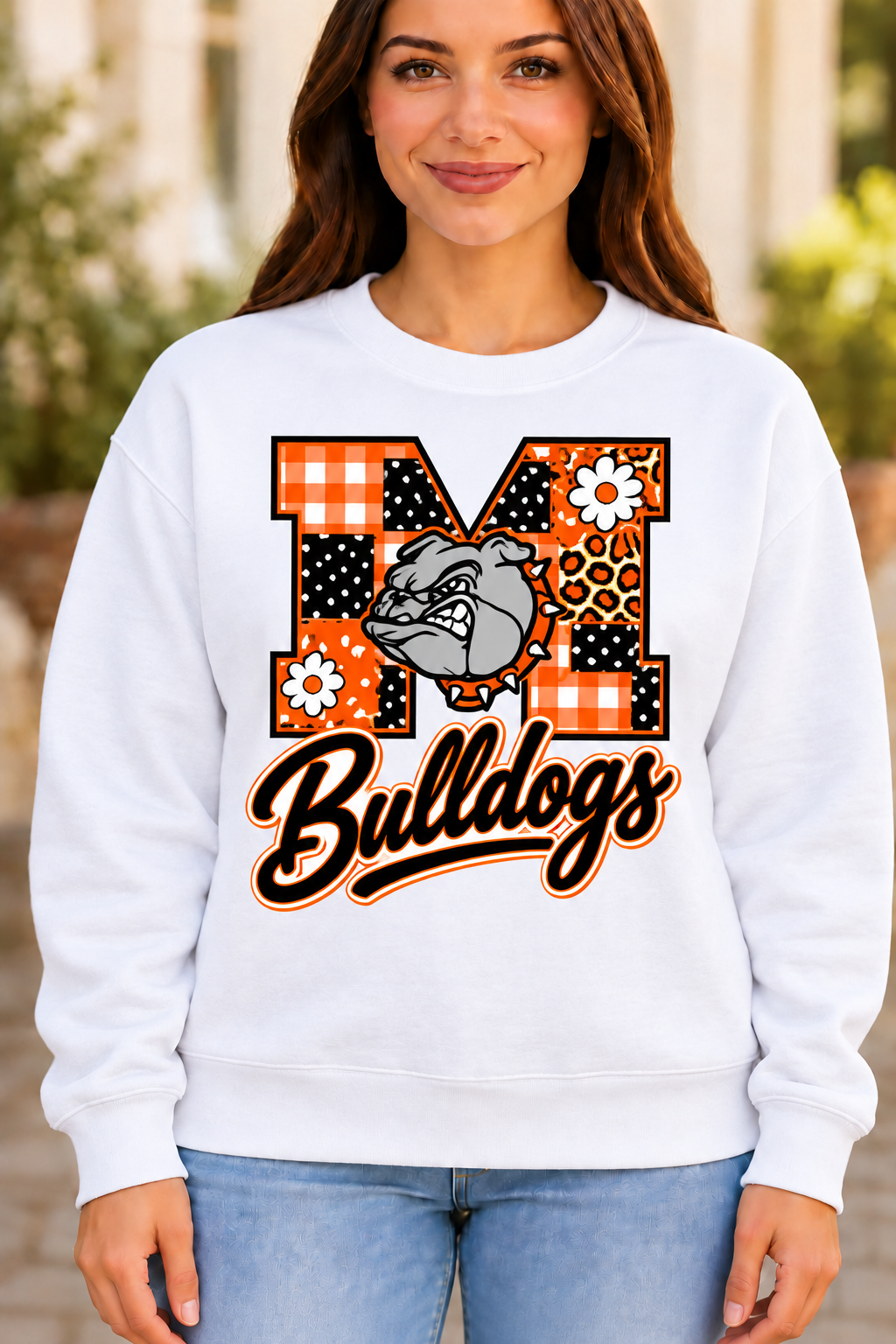 Martinsburg Bulldogs design 9 White Crewneck