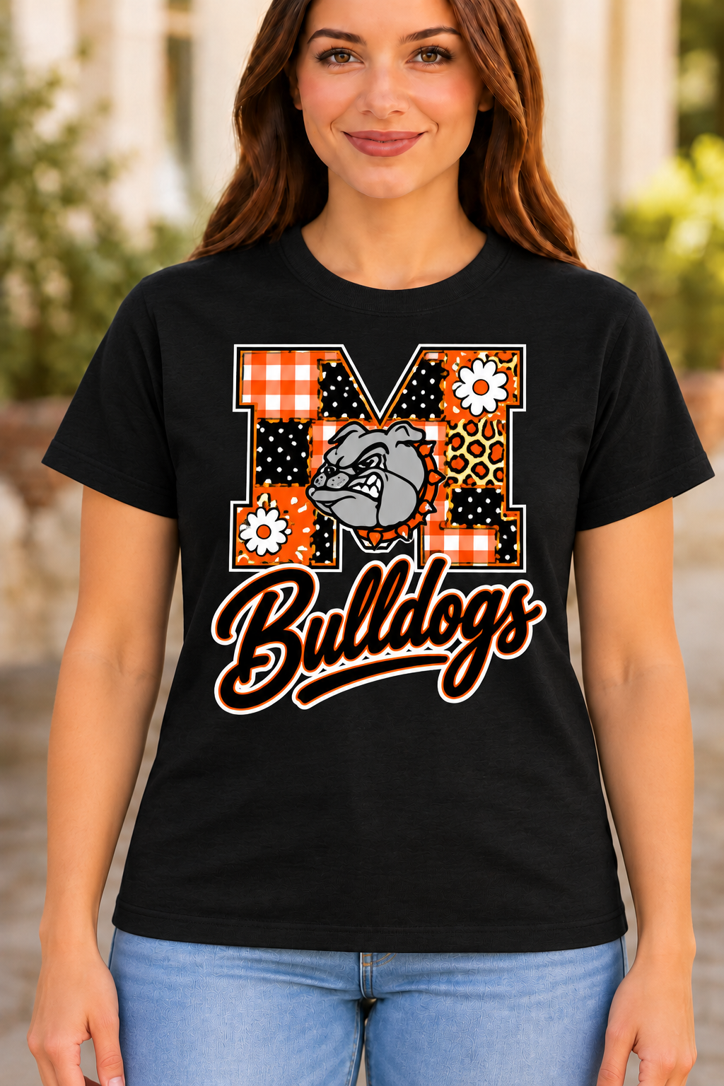 Martinsburg Bulldogs design 9 Black T-shirt