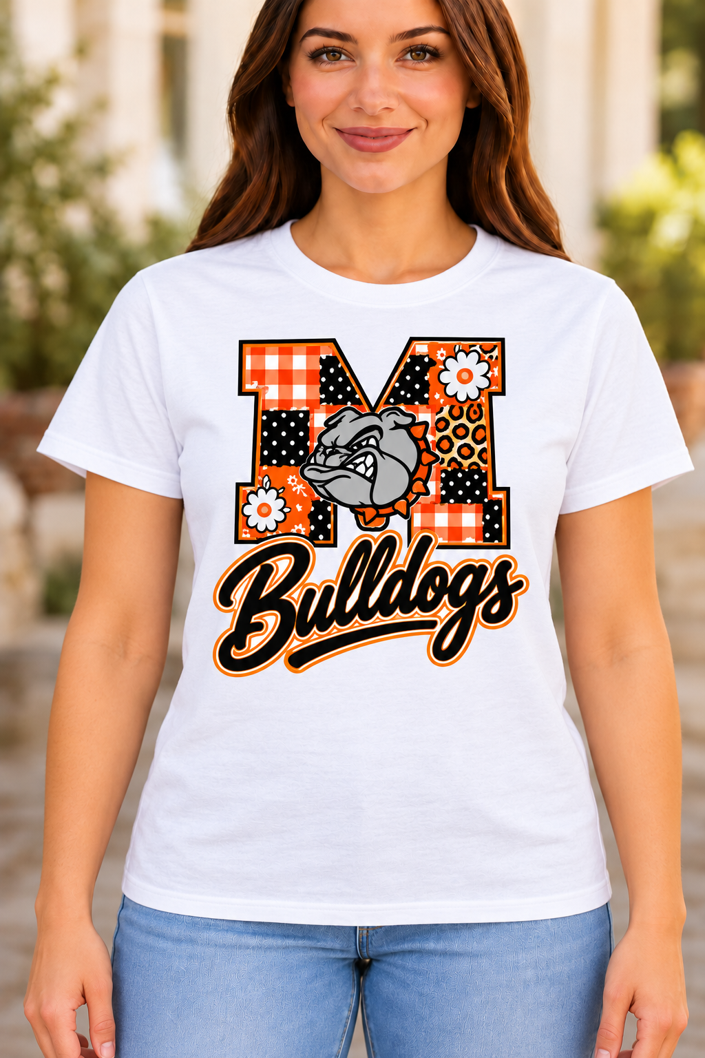 Martinsburg Bulldogs design 9 White T-shirt