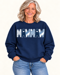 MAWMAW Navy Patchwork Crewneck