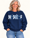 MÉMÈRE Navy Patchwork Crewneck