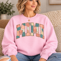 MIMI Pink Floral Patchwork Crewneck