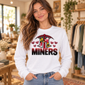 Miners Maryland Hearts White Long Sleeve T Shirt boutique model