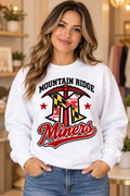 Mountain Ridge Miners Maryland Logo Script White Crewneck female model mockup