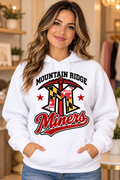 Mountain Ridge Miners Maryland Logo Script White Hoodie female model mockup