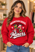 Mountain Ridge Miners Maryland Logo Game Day Red Crewneck female model mockup