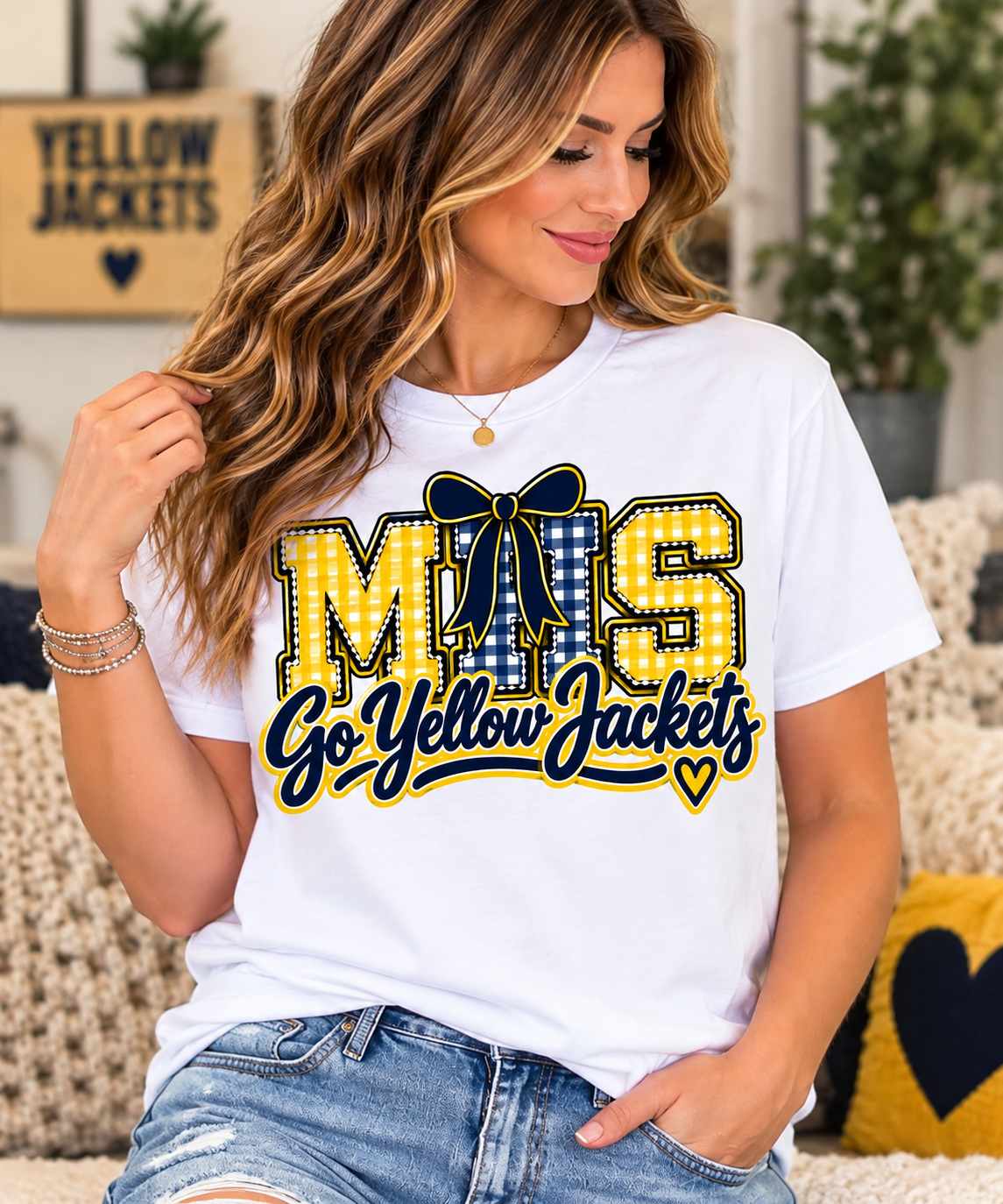 Moorefield MIS Go Yellow Jackets white T-shirt
