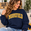 Moorefield navy crewneck woman mockup