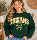 Mount Savage Indians Patchwork Bow Forest Green Crewneck