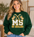 Mount Savage MS Go Indians Bow Forest Green Crewneck
